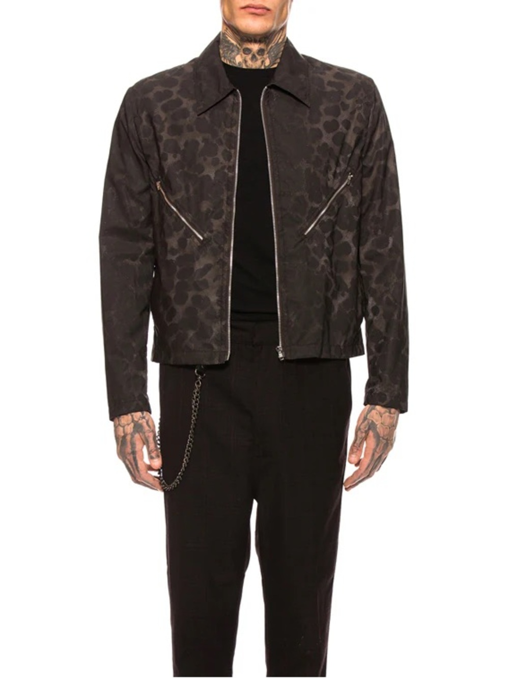 Helmut Lang Men's Gray Metallic Spot Zip-Front Jacket